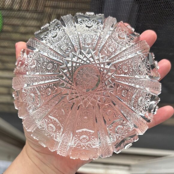 Vintage Bohemia Czechoslovakia Hand Cut Crystal Decorative Bowl - Picture 5 of 8